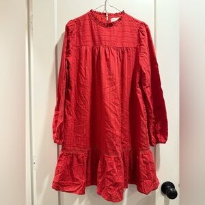 Lost + Wander‎ Red Ruffled Sundress Size Small
